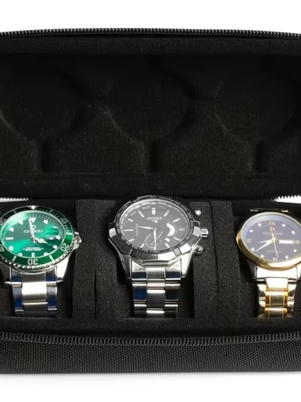 Brand New 3-Slot Hard- Shell Travel Watch Case